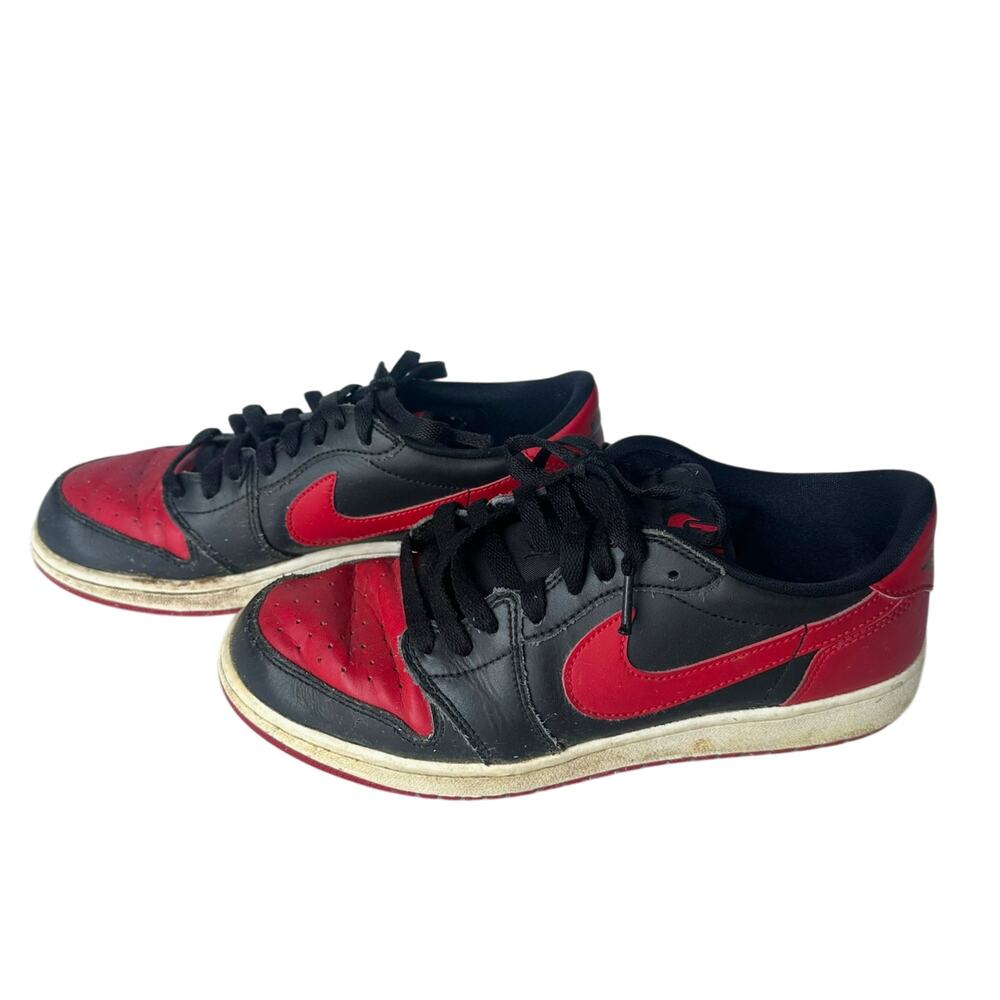 Nike Air Jordan 1 Retro Low OG GS Bred Size 6.5Y EU 39 2014 709999-001 Red Black